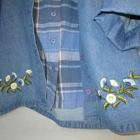 Women's denium jacket of East West Fashions with button up vest size M/L - Picture 6 of 12